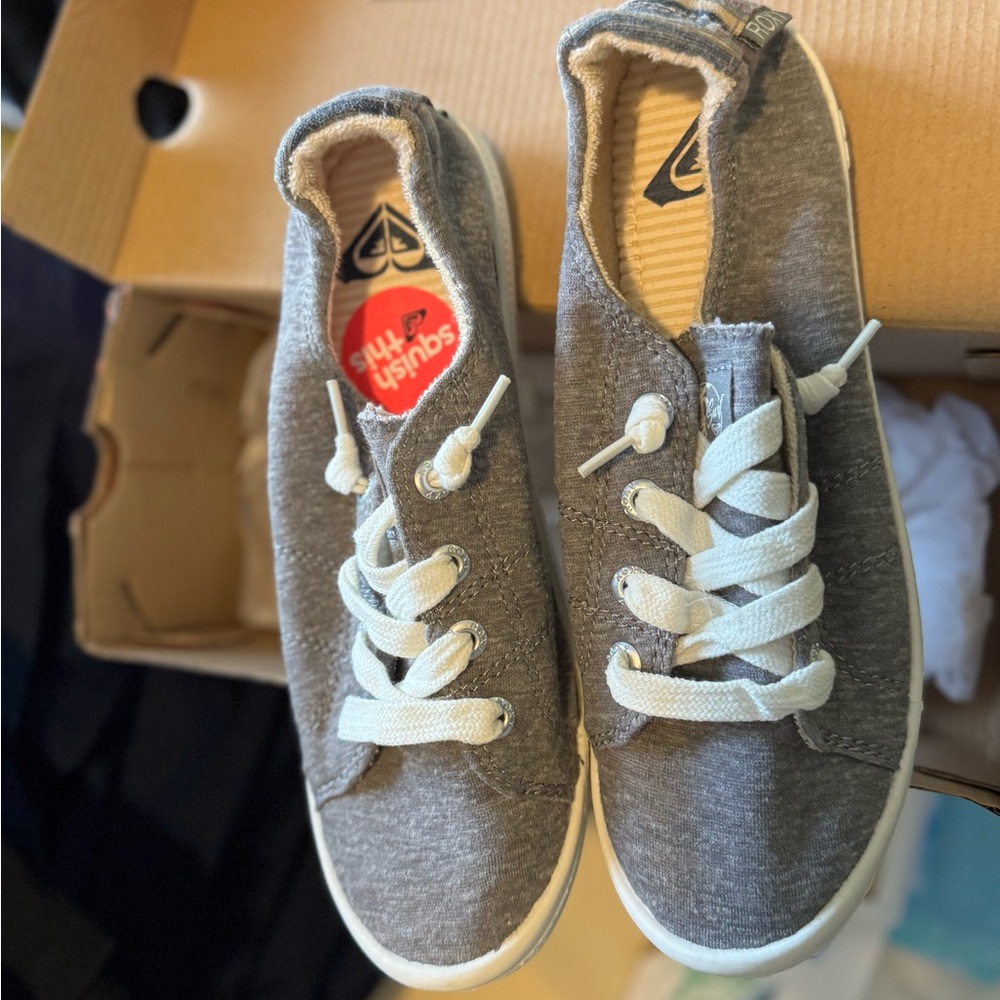 Brand new. Roxy Gray and White Women's Sneakers